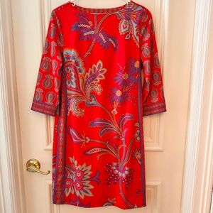 Gretchen Scott Red Paisley Dress Sz Small